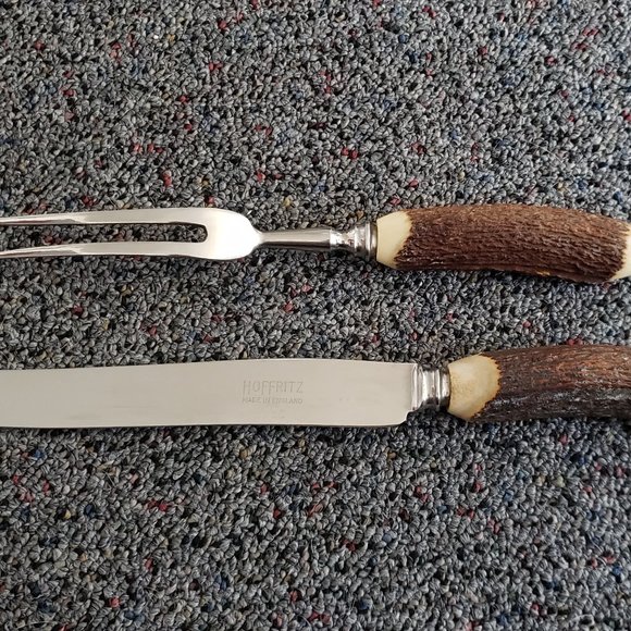 Hoffritz Kitchen Hoffritz Genuine Stag Antler Handle Knife Fork Set